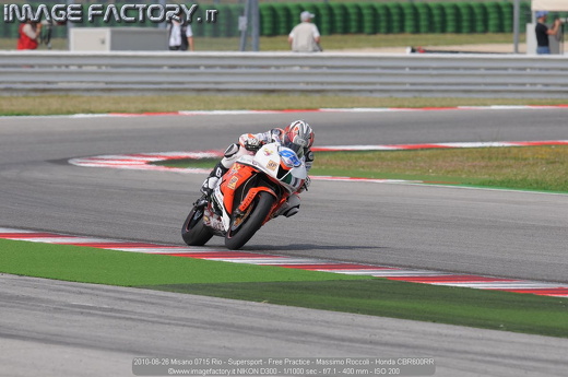 2010-06-26 Misano 0715 Rio - Supersport - Free Practice - Massimo Roccoli - Honda CBR600RR